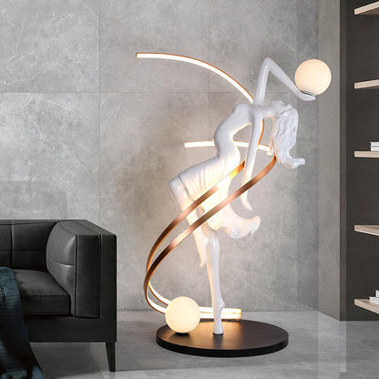 Misha Goddess Statue Floor Lamp with LED Light, Indoor Decor