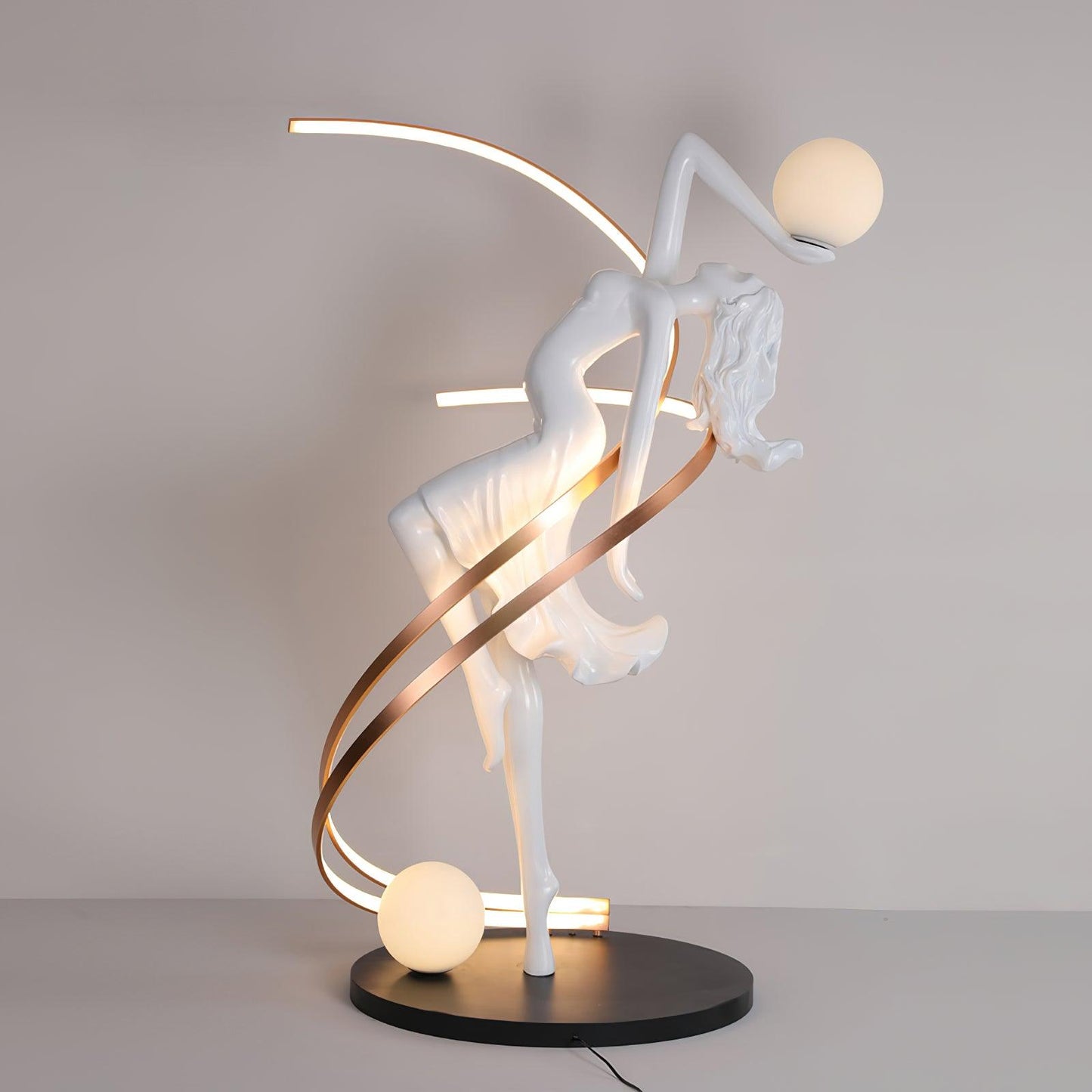 Misha Goddess Statue Floor Lamp with LED Light, Indoor Decor