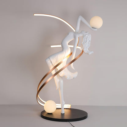 Misha Goddess Statue Floor Lamp with LED Light, Indoor Decor