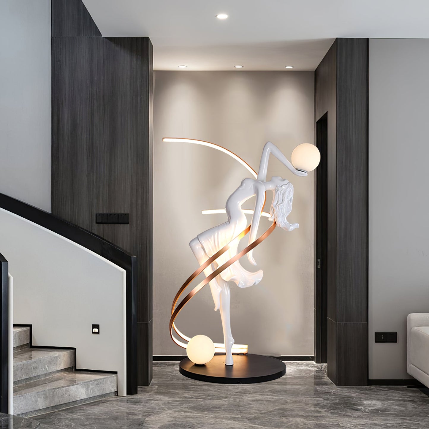 Misha Goddess Statue Floor Lamp with LED Light, Indoor Decor