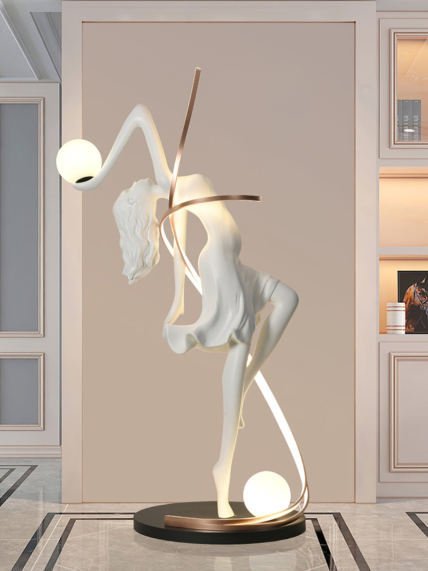 Misha Goddess Statue Floor Lamp with LED Light, Indoor Decor