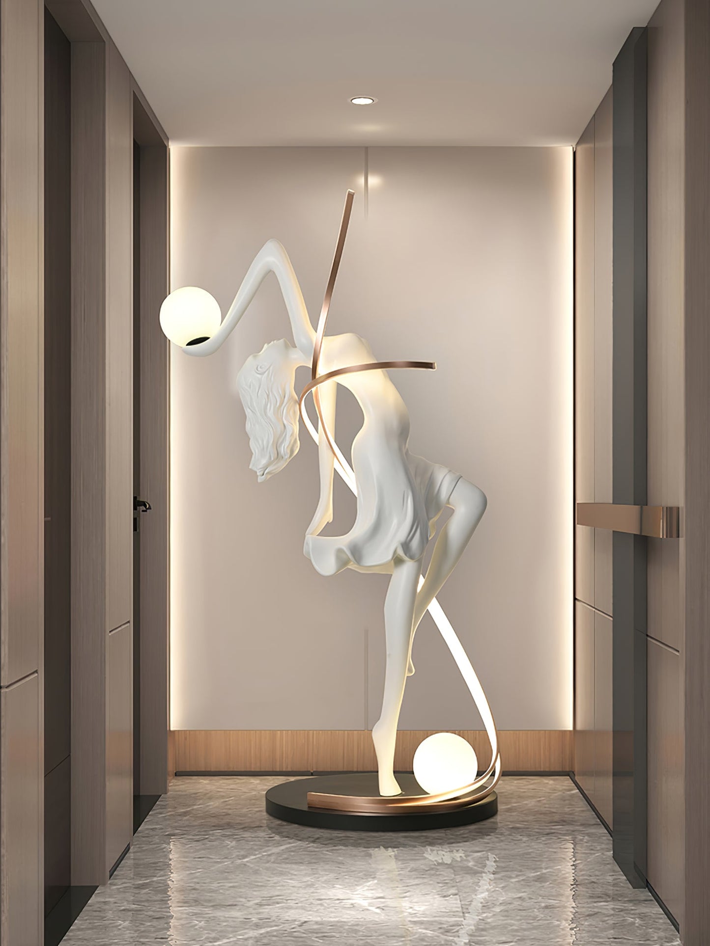 Misha Goddess Statue Floor Lamp with LED Light, Indoor Decor