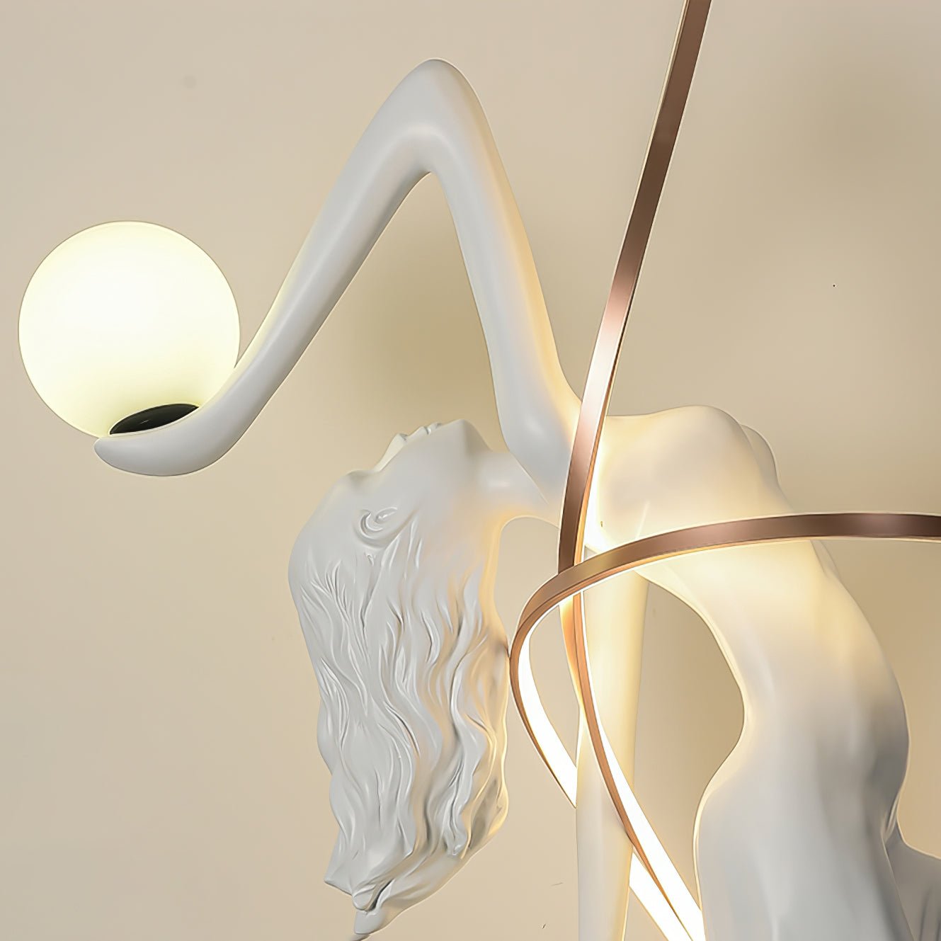 Misha Goddess Statue Floor Lamp with LED Light, Indoor Decor