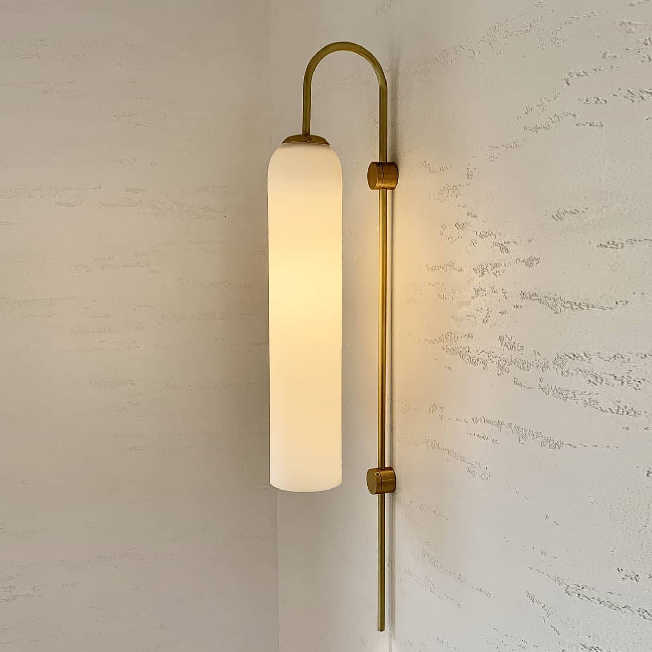 Modern Glass Wall Lamp Sconce - LED, Black & Gold Finish
