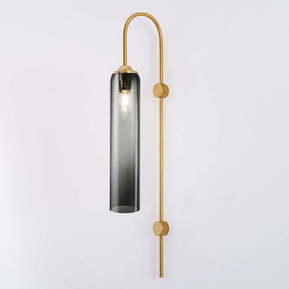 Modern Glass Wall Lamp Sconce - LED, Black & Gold Finish