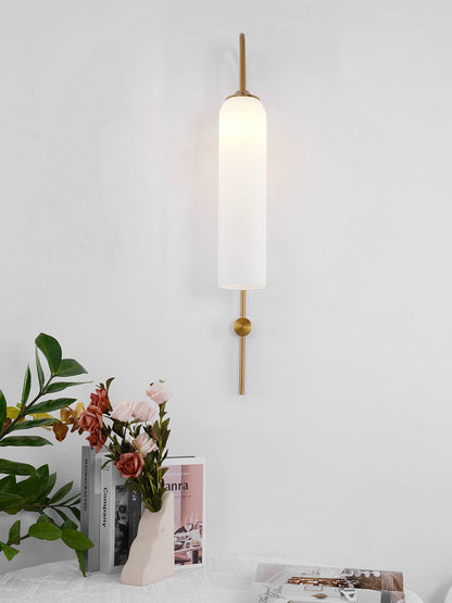 Modern Glass Wall Lamp Sconce - LED, Black & Gold Finish