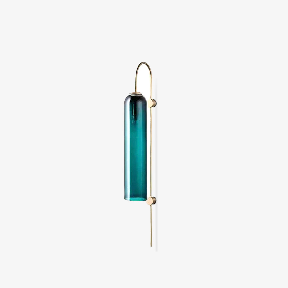 Modern Glass Wall Lamp Sconce - LED, Black & Gold Finish