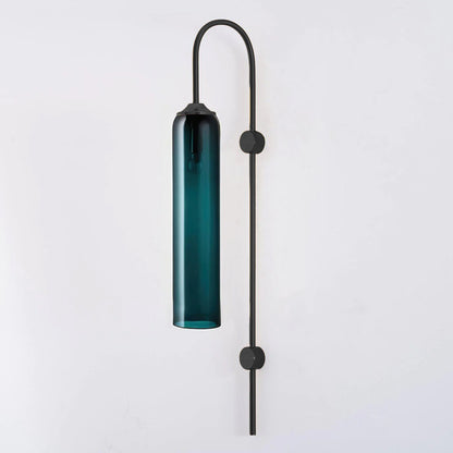Modern Glass Wall Lamp Sconce - LED, Black & Gold Finish