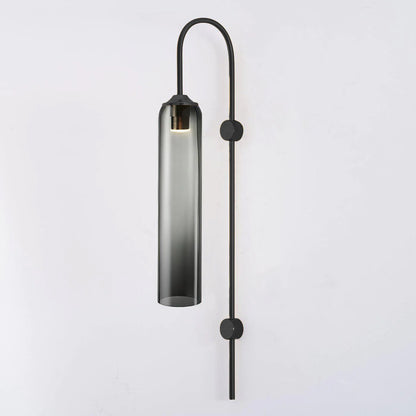 Modern Glass Wall Lamp Sconce - LED, Black & Gold Finish