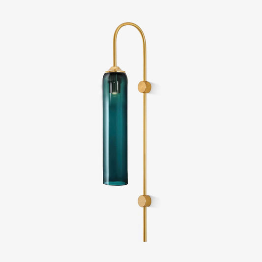 Modern Glass Wall Lamp Sconce - LED, Black & Gold Finish