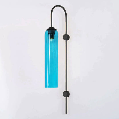 Modern Glass Wall Lamp Sconce - LED, Black & Gold Finish