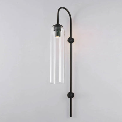 Modern Glass Wall Lamp Sconce - LED, Black & Gold Finish