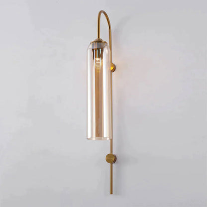 Modern Glass Wall Lamp Sconce - LED, Black & Gold Finish