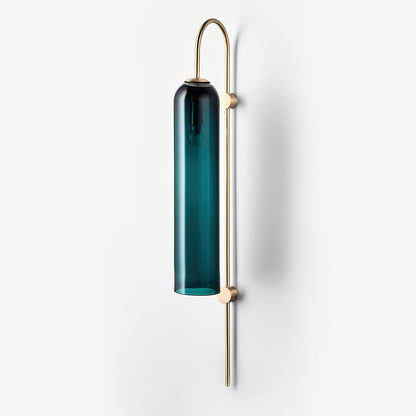 Modern Glass Wall Lamp Sconce - LED, Black & Gold Finish