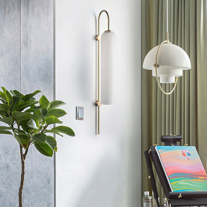 Modern Glass Wall Lamp Sconce - LED, Black & Gold Finish