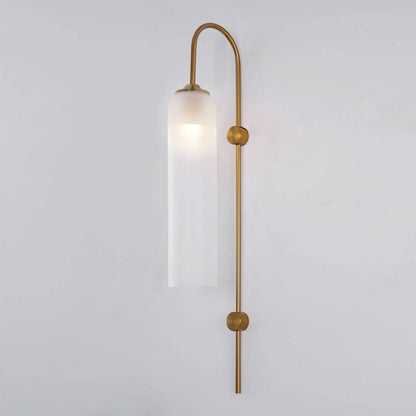 Modern Glass Wall Lamp Sconce - LED, Black & Gold Finish