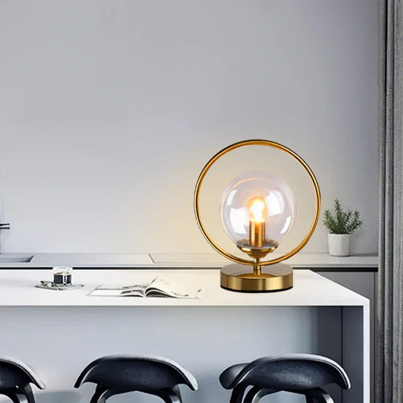 Elegante Glass Table Lamp | LuminousElegance, Dimmable LED