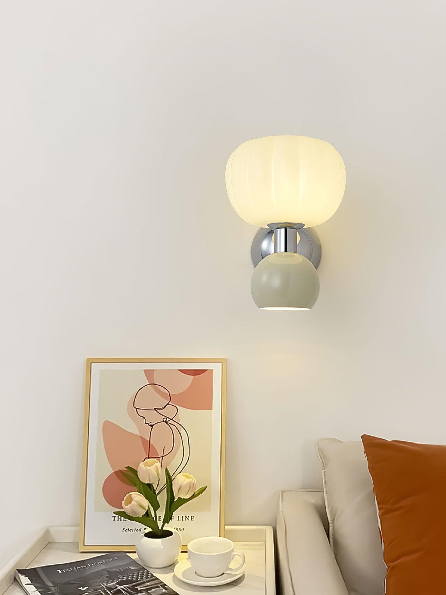 Moderno Cream Sconce LED Wall Light for Indoor Use