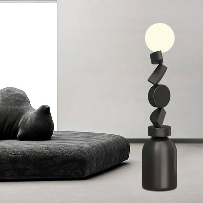 Monolith Cube Floor Lamp with LED Light and Dimmable Switch