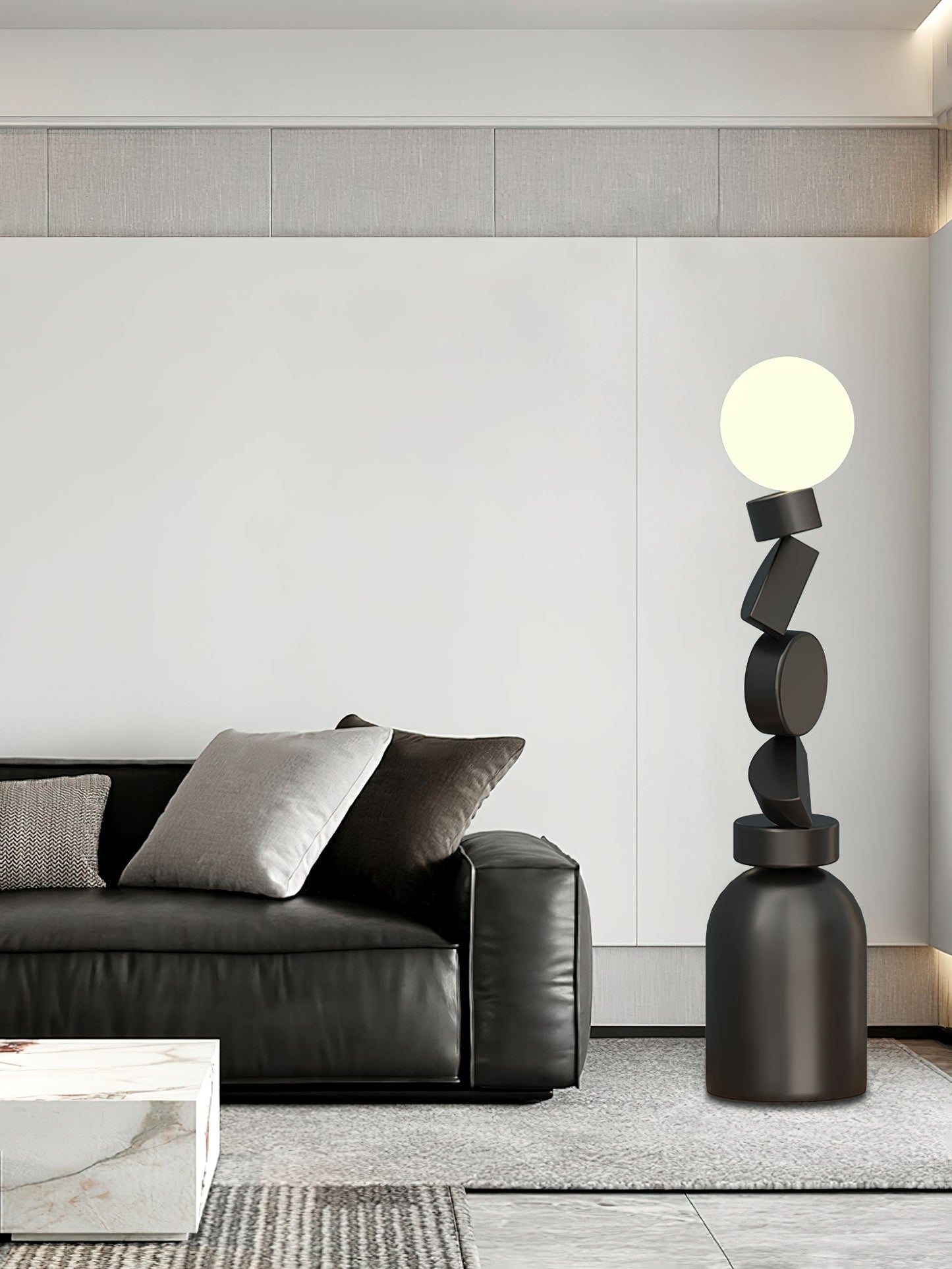 Monolith Cube Floor Lamp with LED Light and Dimmable Switch