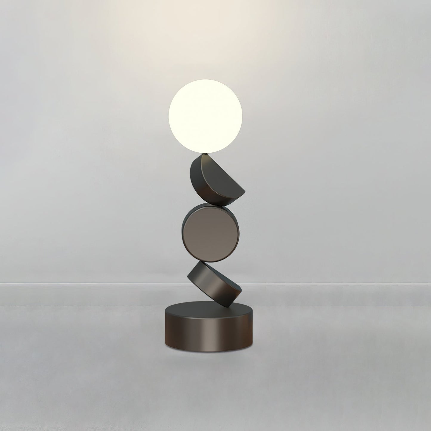 Monolith Cube Floor Lamp with LED Light and Dimmable Switch