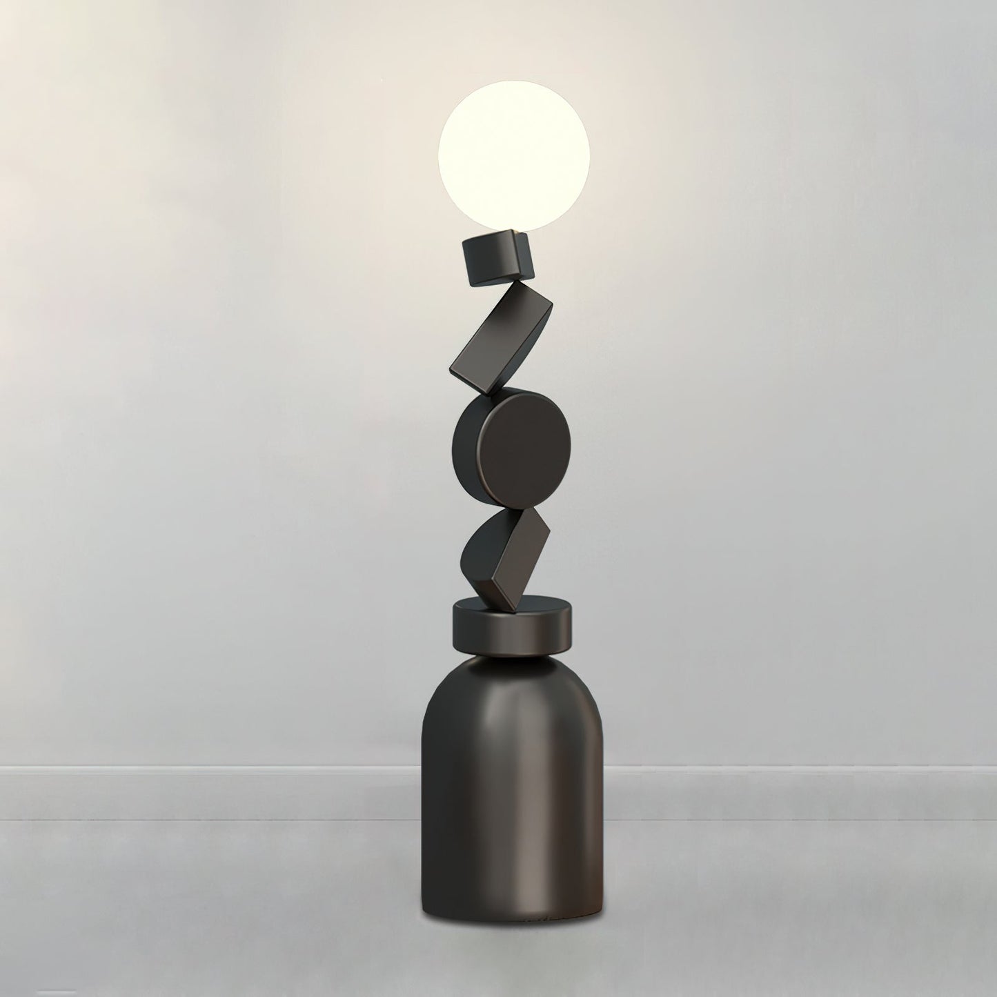 Monolith Cube Floor Lamp with LED Light and Dimmable Switch