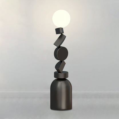Monolith Cube Floor Lamp with LED Light and Dimmable Switch