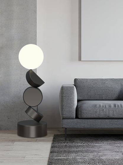 Monolith Cube Floor Lamp with LED Light and Dimmable Switch