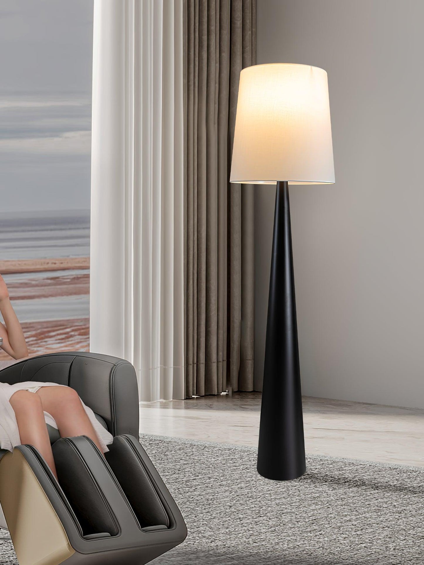Montenegro Floor Lamp - Black Iron LED Indoor Lighting