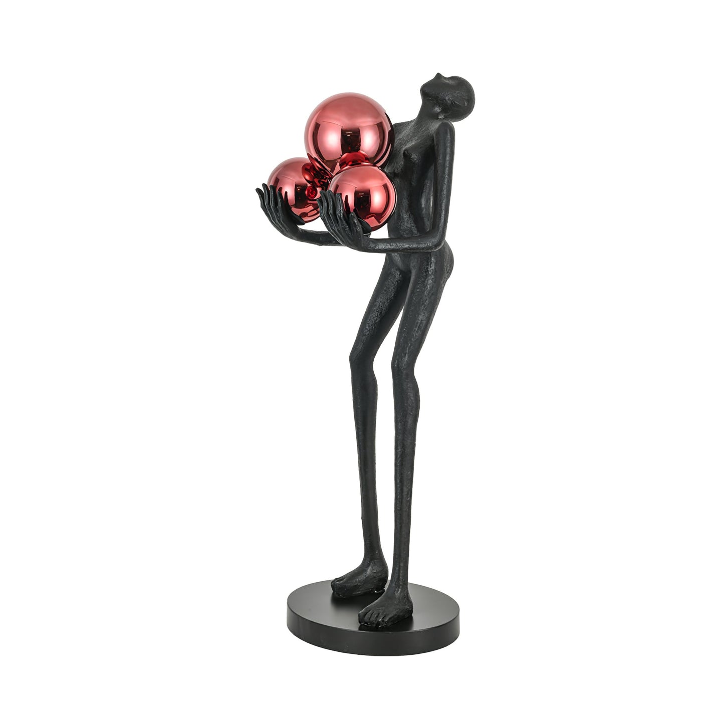 Moonlit Guardian Floor Lamp with LED Light - Black Decor
