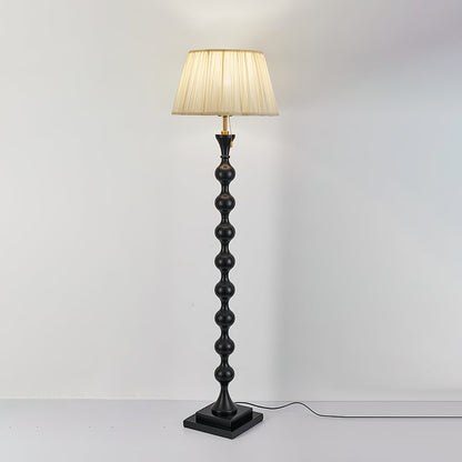 Artemisia Floor Lamp with Sculptural Black Base and White Shade