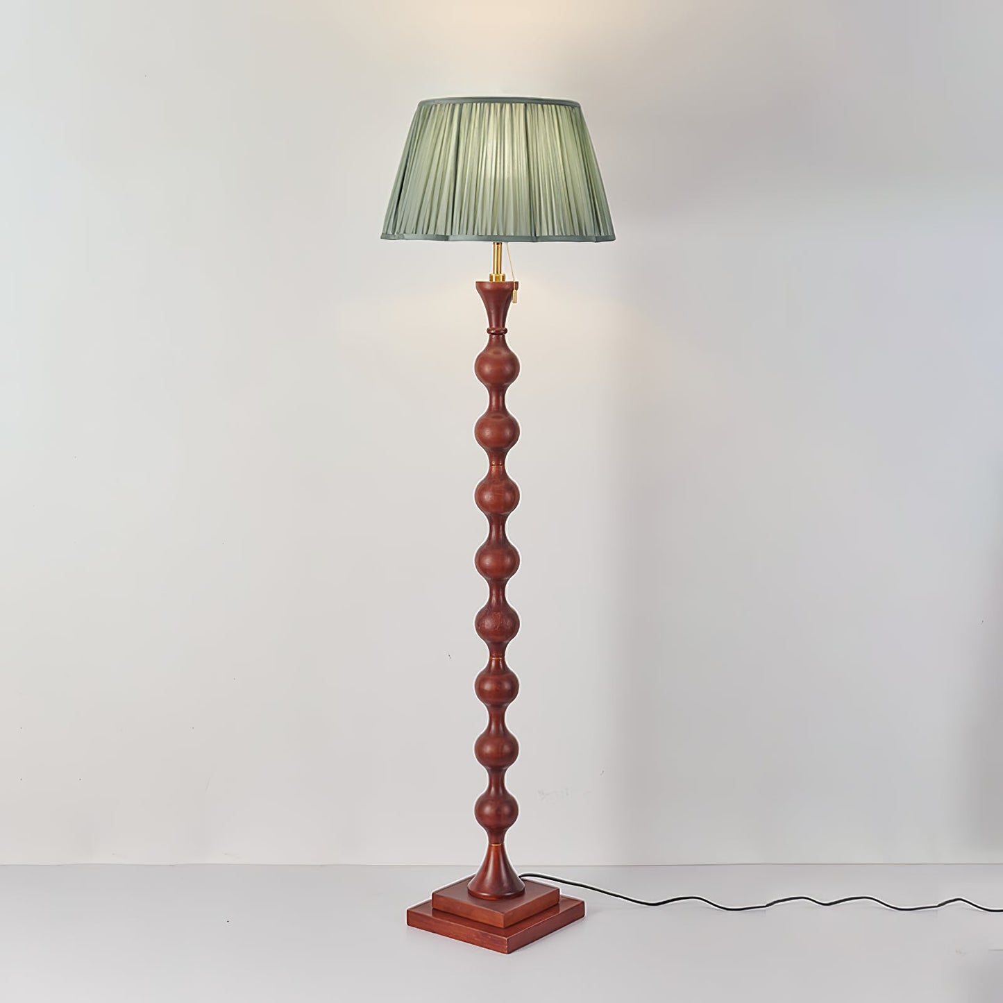 Artemisia Floor Lamp with Sculptural Black Base and White Shade