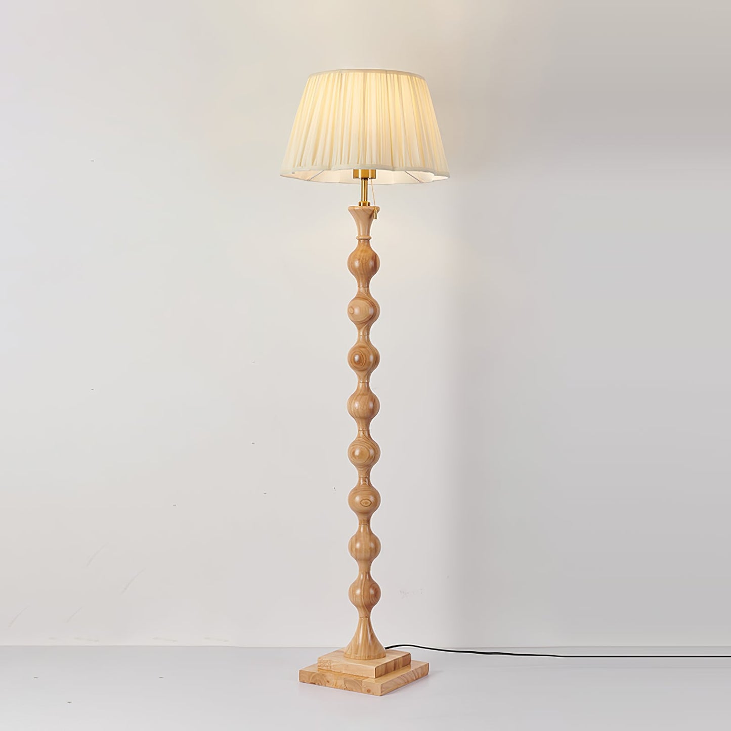 Artemisia Floor Lamp with Sculptural Black Base and White Shade