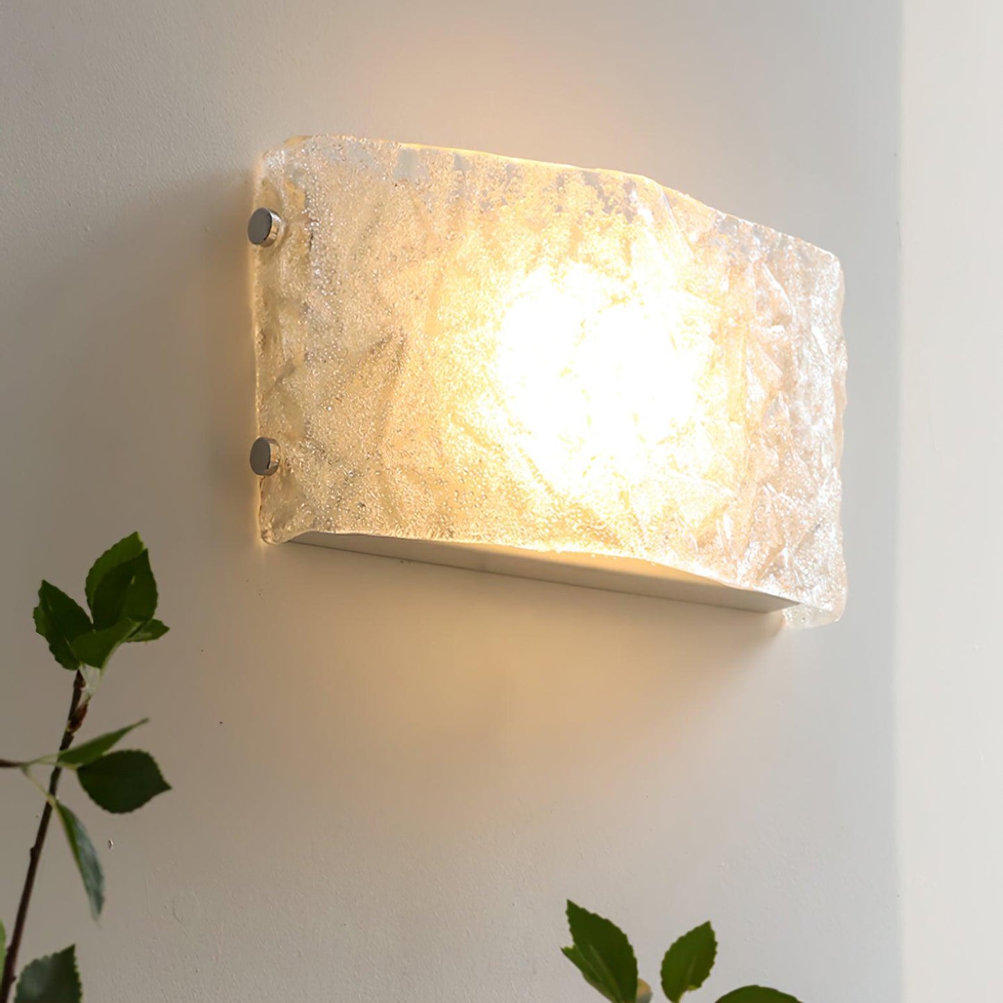 Murano Glass Wall Light with Integrated LED, Chrome Finish