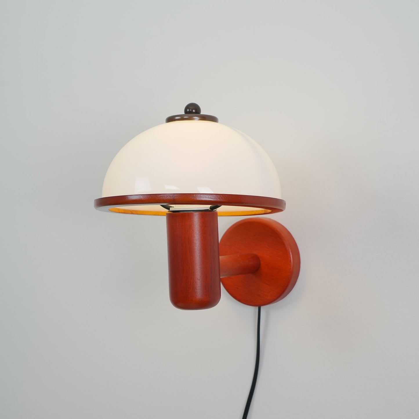 Mushroom Wood Wall Lamp with LED Shade - Indoor Lighting