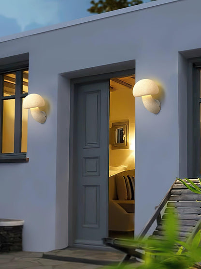 Mushroom Resin Plug-in Wall Lamp with LED Light - 2 Pack