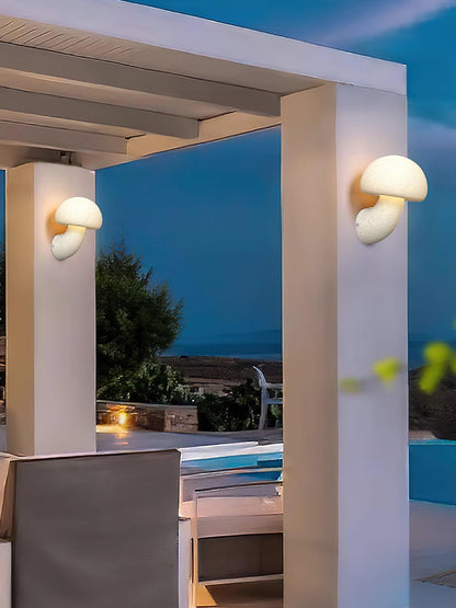 Mushroom Resin Plug-in Wall Lamp with LED Light - 2 Pack