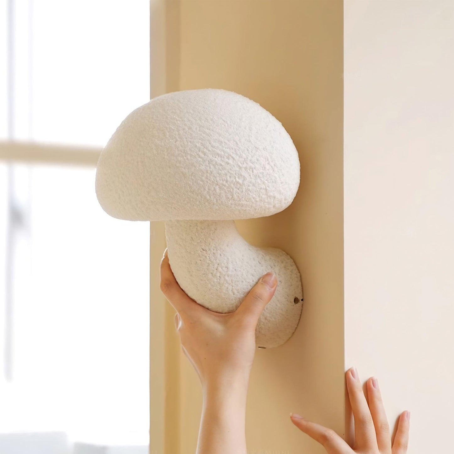 Mushroom Resin Plug-in Wall Lamp with LED Light - 2 Pack