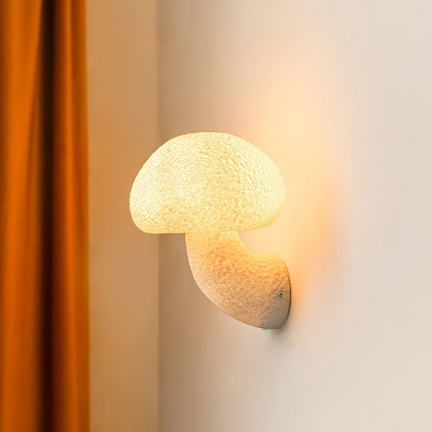 Mushroom Resin Plug-in Wall Lamp with LED Light - 2 Pack