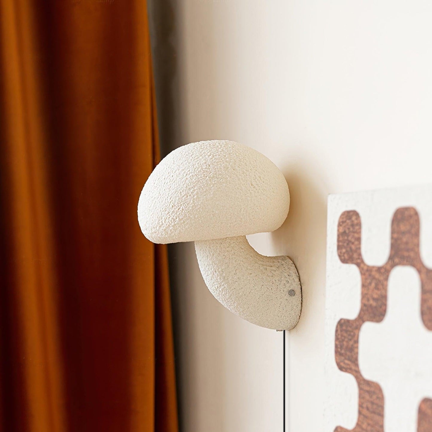 Mushroom Resin Plug-in Wall Lamp with LED Light - 2 Pack