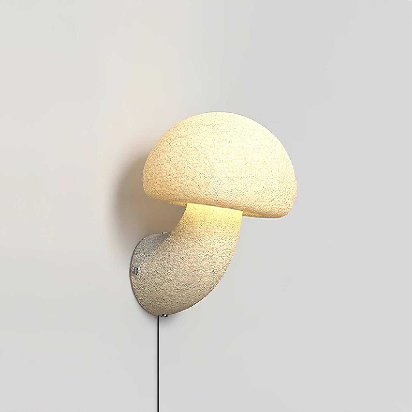 Mushroom Resin Plug-in Wall Lamp with LED Light - 2 Pack