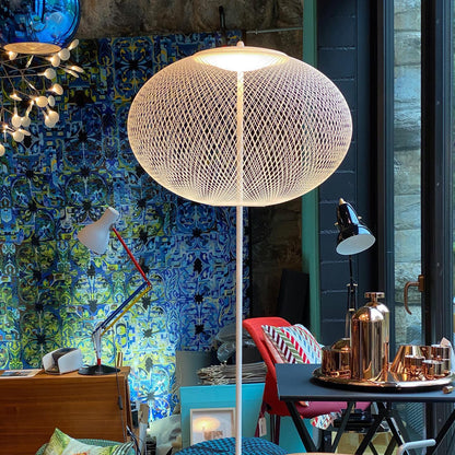 Metallic Meshwork Floor Lamp with Integrated LED Light