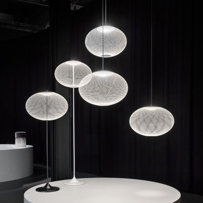 Metallic Meshwork Floor Lamp with Integrated LED Light