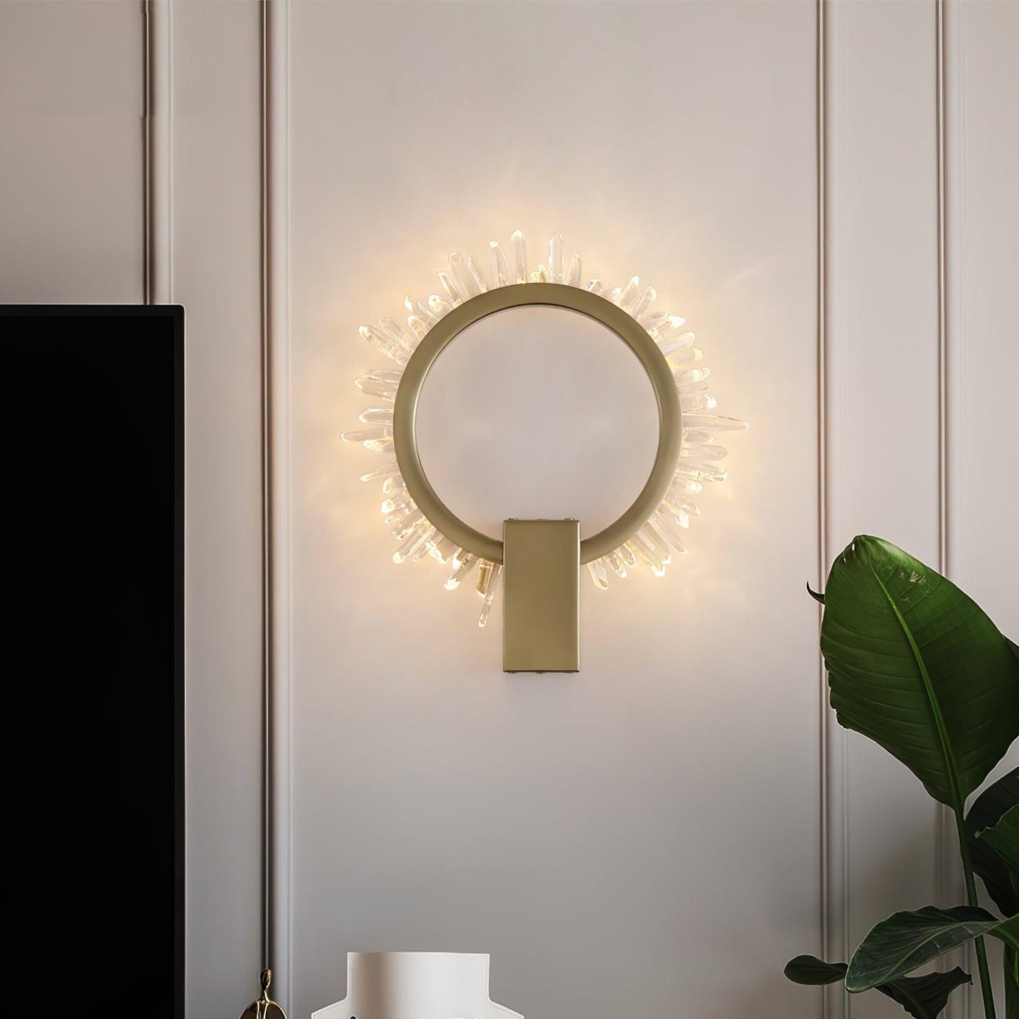Natural Crystal Wall Lamp - Modern LED Indoor Lighting