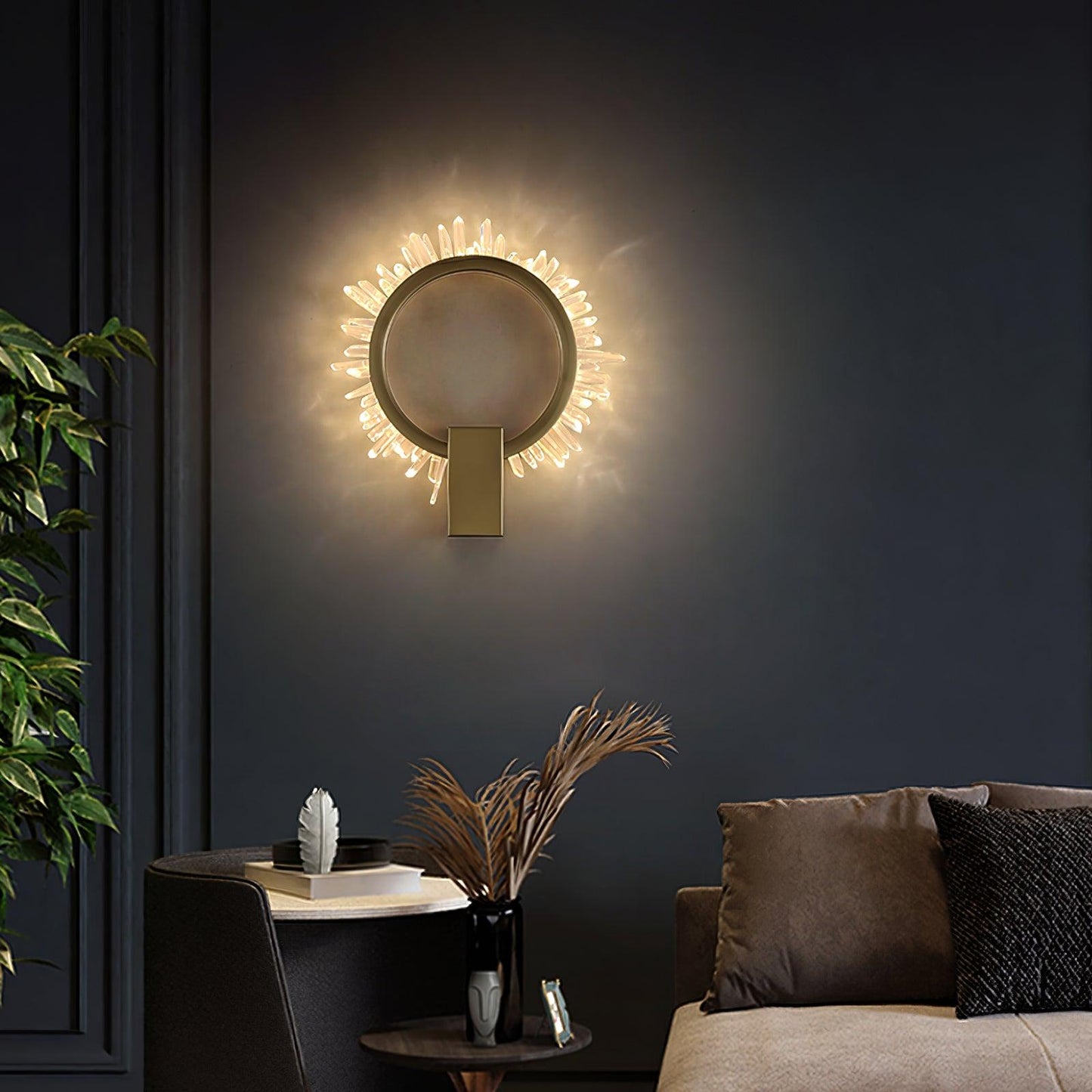 Natural Crystal Wall Lamp - Modern LED Indoor Lighting