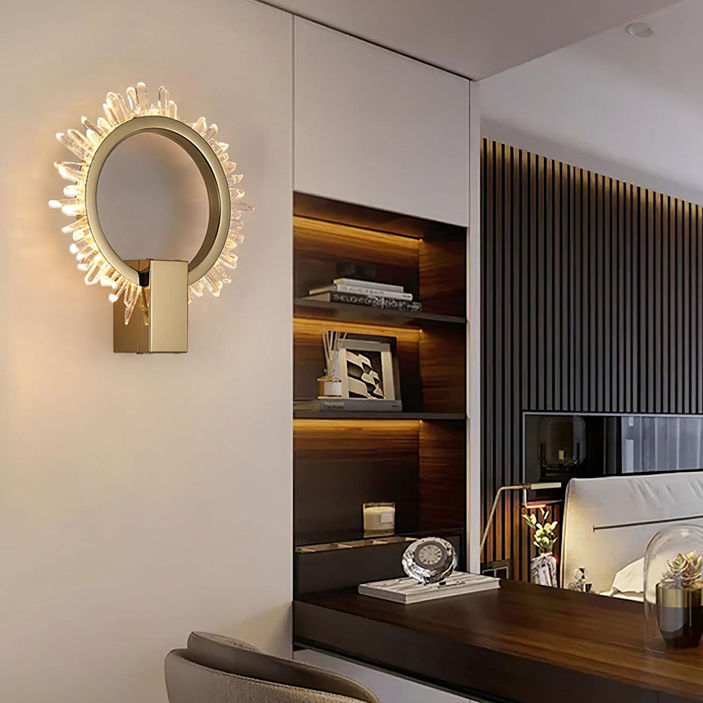 Natural Crystal Wall Lamp - Modern LED Indoor Lighting