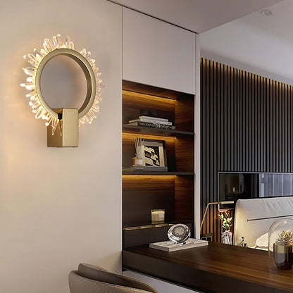 Natural Crystal Wall Lamp - Modern LED Indoor Lighting