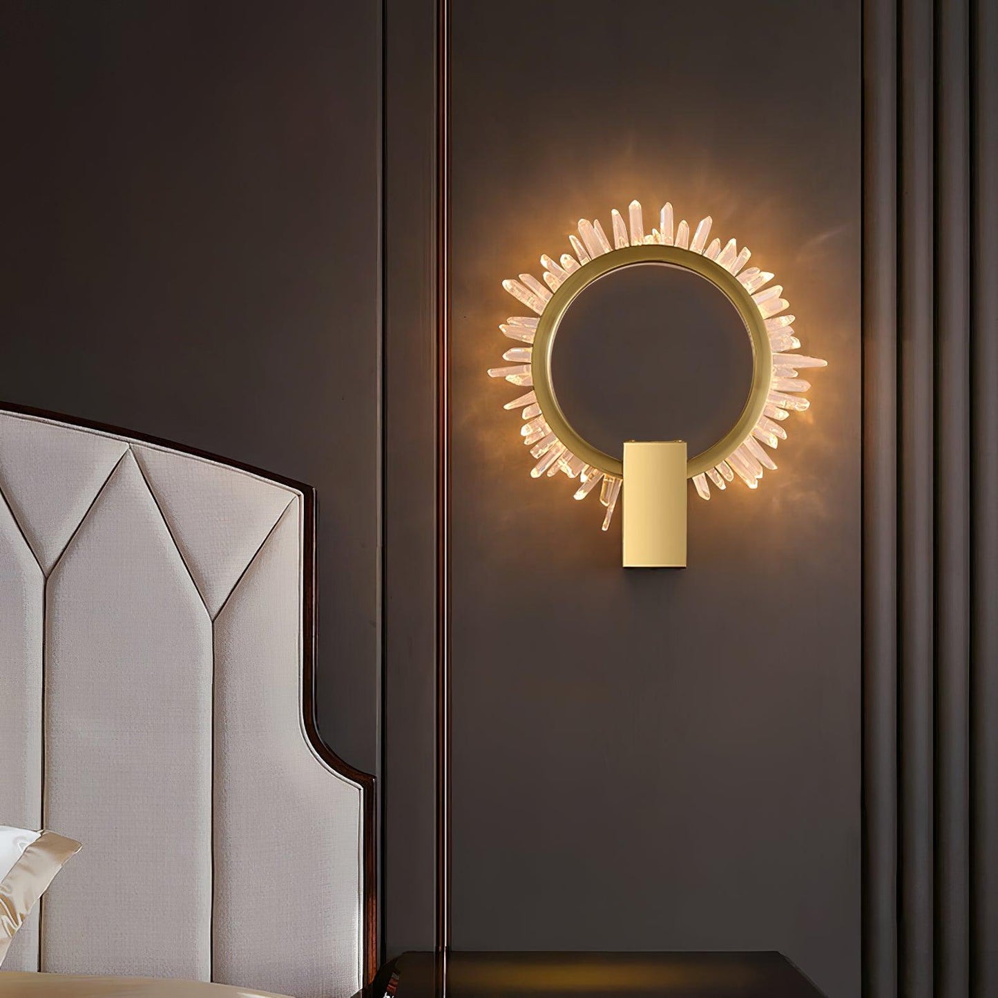 Natural Crystal Wall Lamp - Modern LED Indoor Lighting