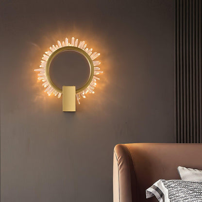 Natural Crystal Wall Lamp - Modern LED Indoor Lighting
