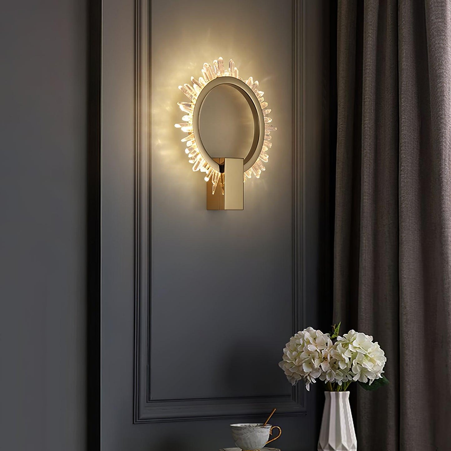 Natural Crystal Wall Lamp - Modern LED Indoor Lighting